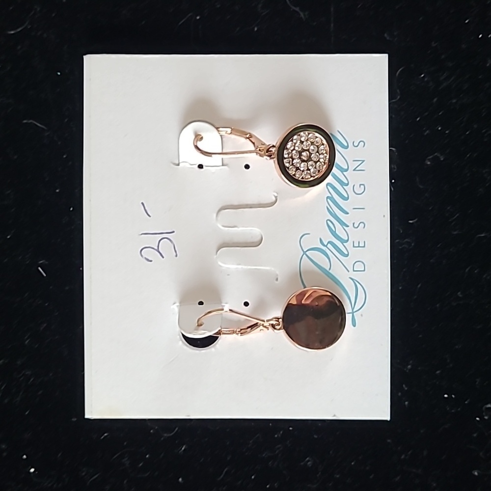 Premier Designs, reversible,  Rose gold earrings